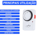 Temporizador Analógico Timer Manual Tomada Liga Desliga Energia 110v / 220v Tomada Inteligente - BrazilStory