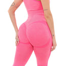 Calça Legging Academia Levanta e Empina Bumbum Fitness Feminina Cintura Alta Rosa