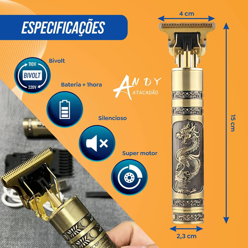 Maquina De Cortar Cabelo Profissional P/ Acabamento Barbeador Sem Fio - BrazilStory