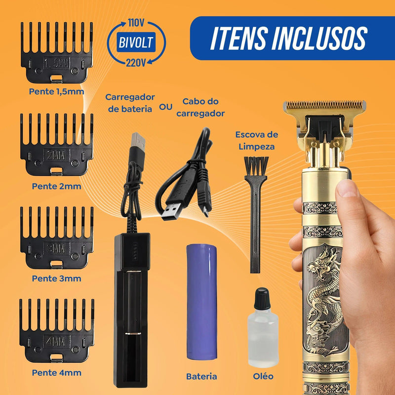 Maquina De Cortar Cabelo Profissional P/ Acabamento Barbeador Sem Fio - BrazilStory