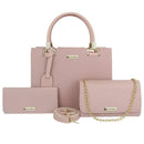 Kit Bolsa Feminina Preta 3 Peças, Bolsa Baú + Bolsa Clutch + Carteira - BrazilStory