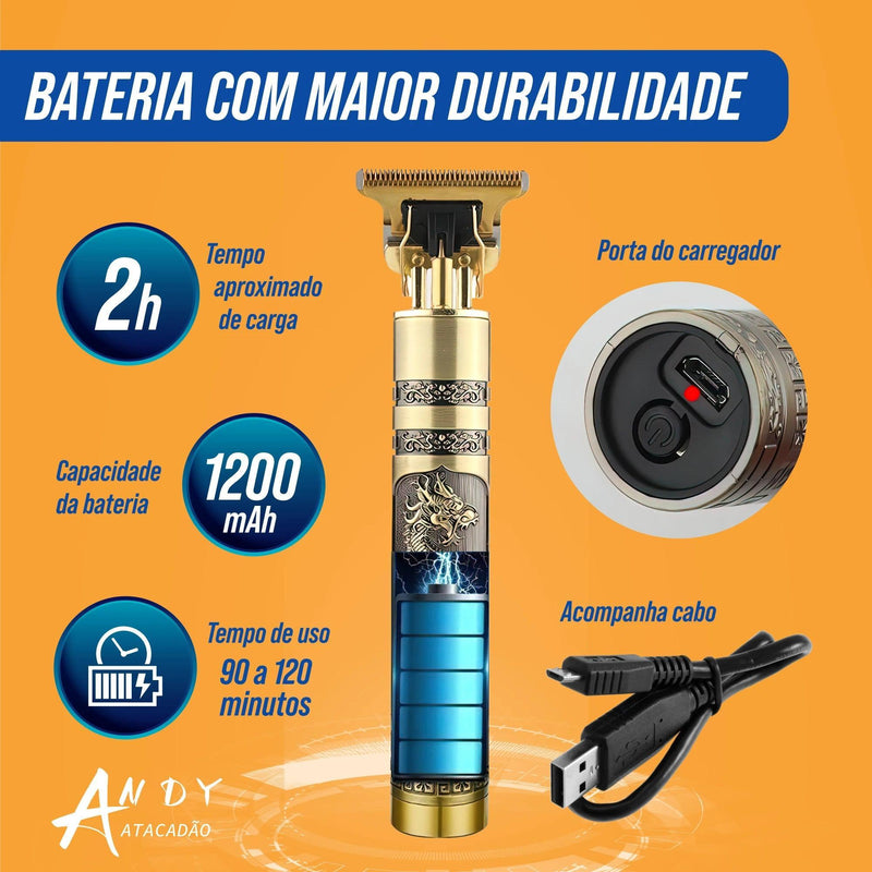 Maquina De Cortar Cabelo Profissional P/ Acabamento Barbeador Sem Fio - BrazilStory