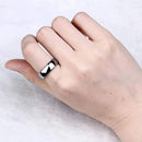 Anéis Tigrade 2/4/6/8mm aliança de casamento, polida feminina masculino, titânio preto cor prata. - BrazilStory