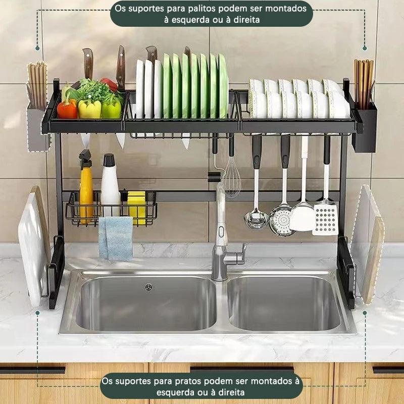 Suporte para pia de cozinha de aço inoxidável premium - BrazilStory