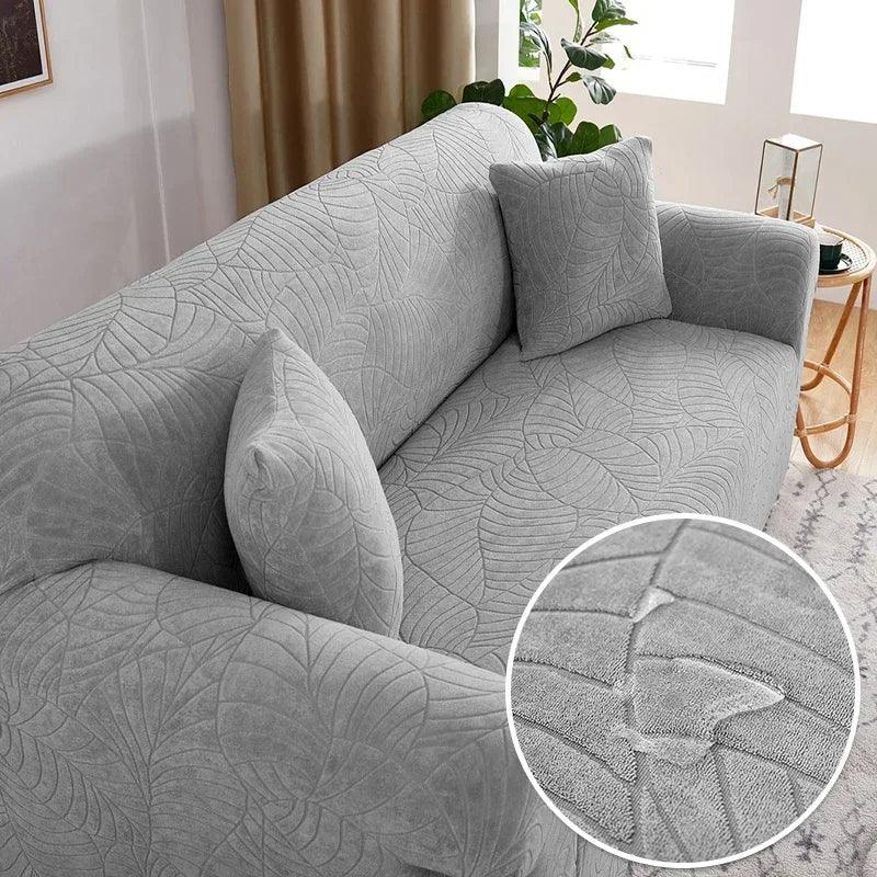 Capa de sofá jacquard espessa para sala de estar, capa de sofá grossa para 1/2/3/4 lugares, capa de sofá de canto em forma de L