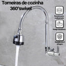 Torneira Gourmet Cozinha Pia de Parede Tubo Flexível Aço Inoxidável 1/4 - BrazilStory
