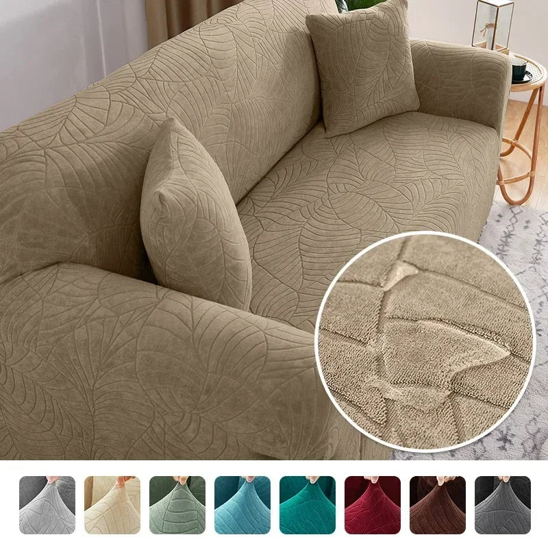 Capa de sofá jacquard espessa para sala de estar, capa de sofá grossa para 1/2/3/4 lugares, capa de sofá de canto em forma de L