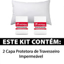Kit de colchão BF 50x70cm 2 capas protetor de travesseiro impermeável C / capa com zíper - BrazilStory