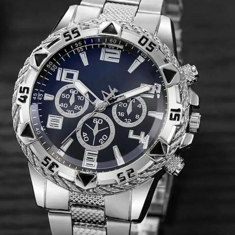 Relógio Masculino Metal Pallyjane Prata, a Prova D'Água com Led Master