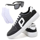 Tênis masculino esportivo/com meia e óculos de sol - BrazilStory