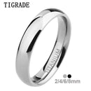 Anéis Tigrade 2/4/6/8mm aliança de casamento, polida feminina masculino, titânio preto cor prata. - BrazilStory