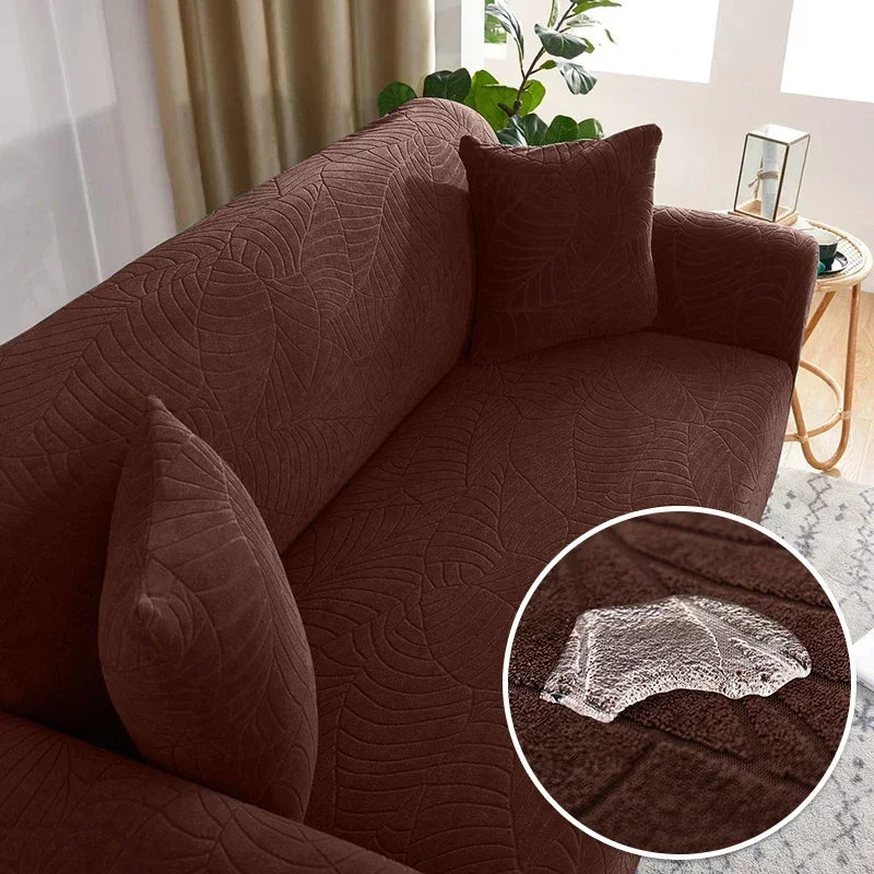 Capa de sofá jacquard espessa para sala de estar, capa de sofá grossa para 1/2/3/4 lugares, capa de sofá de canto em forma de L