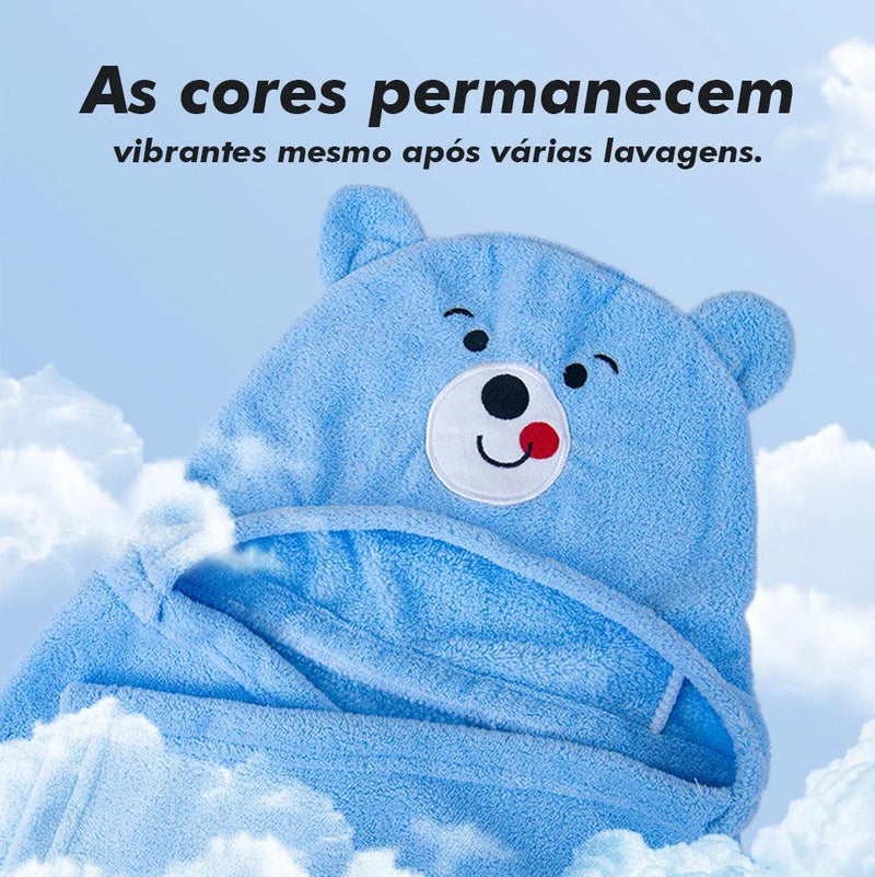 Toalha de Banho Bebê Felpuda Capuz Infantil Recém Nascido Com Orelhinha Menino e Menina --RISOVIT FTB0631