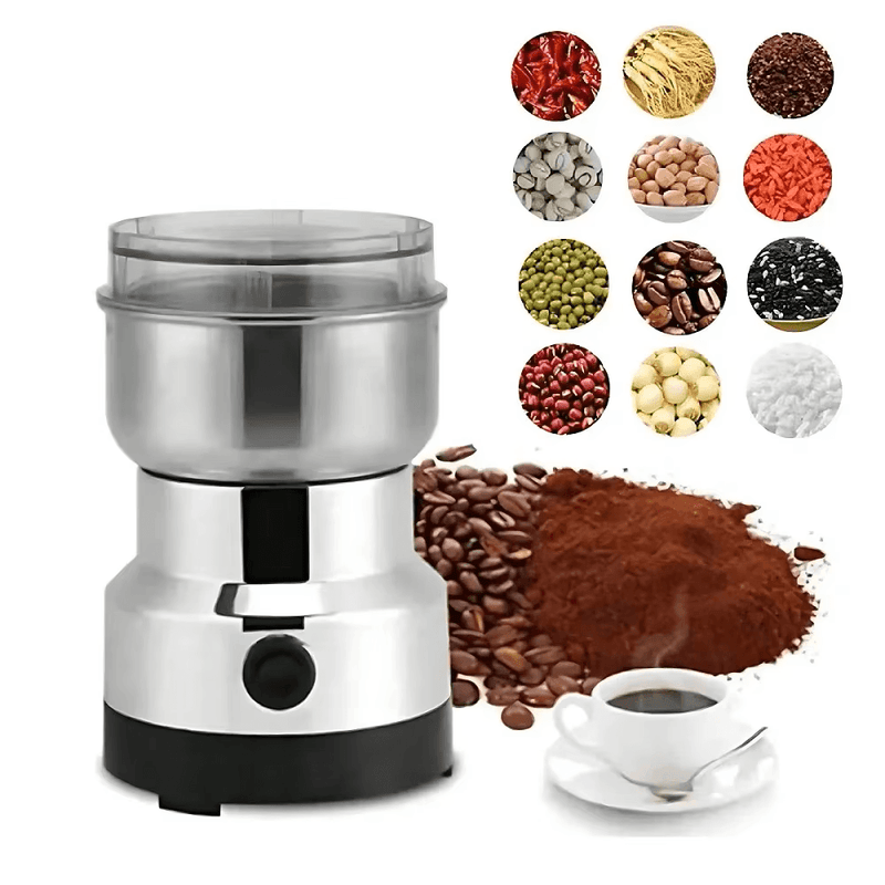 Moedor de Café Grãos Sementes Elétrico Automático Gourmet Profissional Aço Inoxidável 110V - BrazilStory
