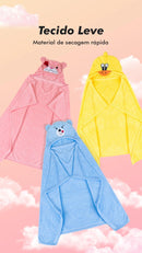 Toalha de Banho Bebê Felpuda Capuz Infantil Recém Nascido Com Orelhinha Menino e Menina --RISOVIT FTB0631