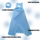 Toalha de Banho Bebê Felpuda Capuz Infantil Recém Nascido Com Orelhinha Menino e Menina --RISOVIT FTB0631