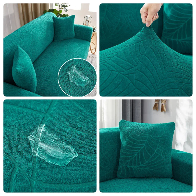 Capa de sofá jacquard espessa para sala de estar, capa de sofá grossa para 1/2/3/4 lugares, capa de sofá de canto em forma de L