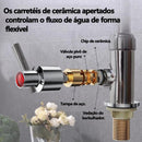 Torneira Gourmet Cozinha Pia de Parede Tubo Flexível Aço Inoxidável 1/4 - BrazilStory