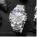 Relógio Masculino Metal Pallyjane Prata, a Prova D'Água com Led Master