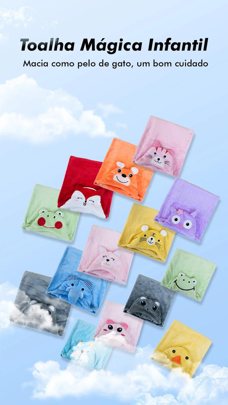 Toalha de Banho Bebê Felpuda Capuz Infantil Recém Nascido Com Orelhinha Menino e Menina --RISOVIT FTB0631
