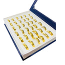 Aliança Aço Inox 316L Dourada Arredondada Noivado Atacado Caixa 36 Peças