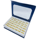 Aliança Aço Inox 316L Dourada Arredondada Noivado Atacado Caixa 36 Peças