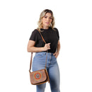 Bolsa Feminina Transversal de Ombro Couro Bordada - BrazilStory