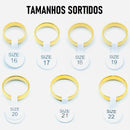 Aliança Aço Inox 316L Dourada Arredondada Noivado Atacado Caixa 36 Peças