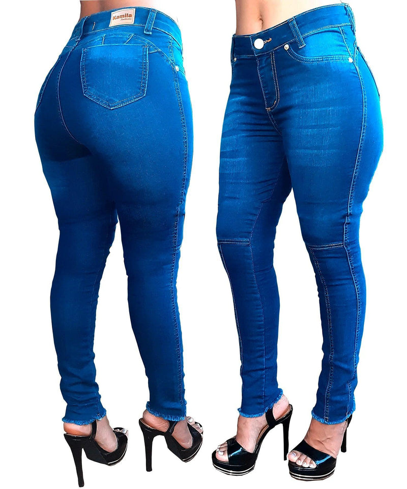 Kit 2 Calças Jeans Feminina com Lycra Cintura Alta Empina BUMBUM - BrazilStory