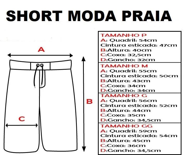 Kit 2 Short Moda Praia Bermuda Tactel - BrazilStory